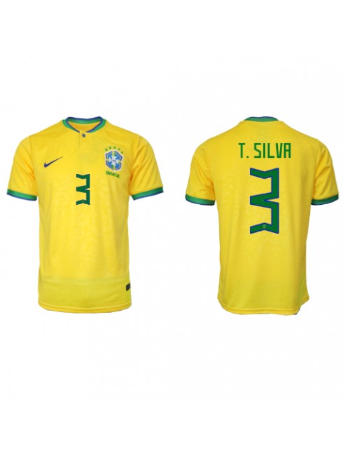 Brasilien Thiago Silva #3 Heimtrikot WM 2022 Kurzarm